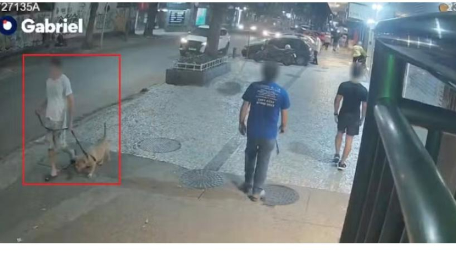 Imagens de câmeras de segurança mostram homem indo à praia com cachorro antes de o afogar no mar de Copacabana